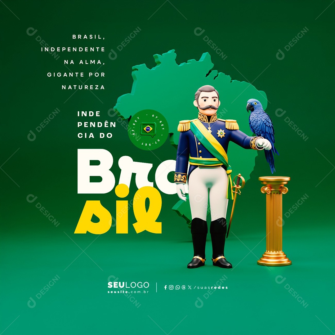 Dia da Independência do Brasil 07 de Setembro Social Media PSD Editável