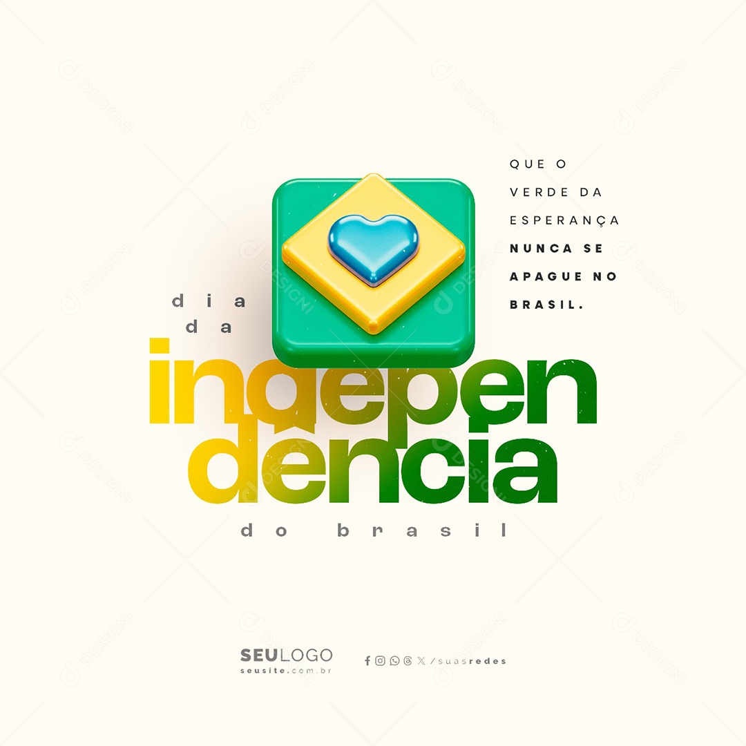Dia da Independência do Brasil 07 de Setembro Social Media PSD Editável