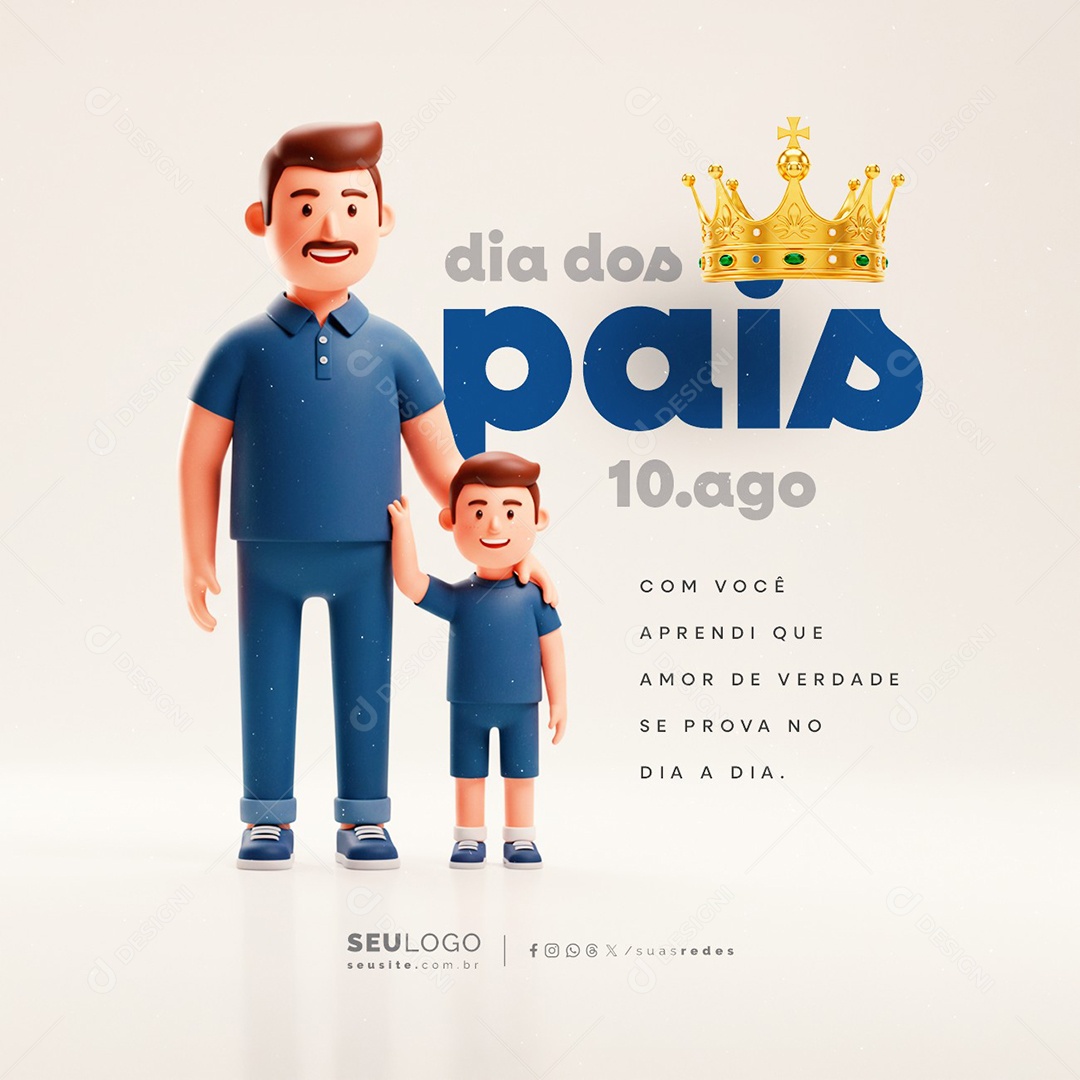 Dia dos Pais 10 de Agosto Social Media PSD Editável