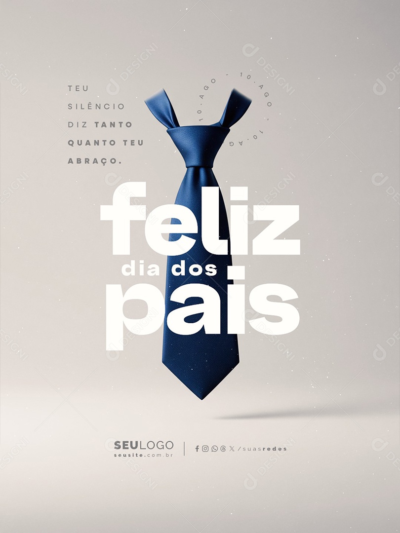 Feliz Dia dos Pais 10 de Agosto Social Media PSD Editável