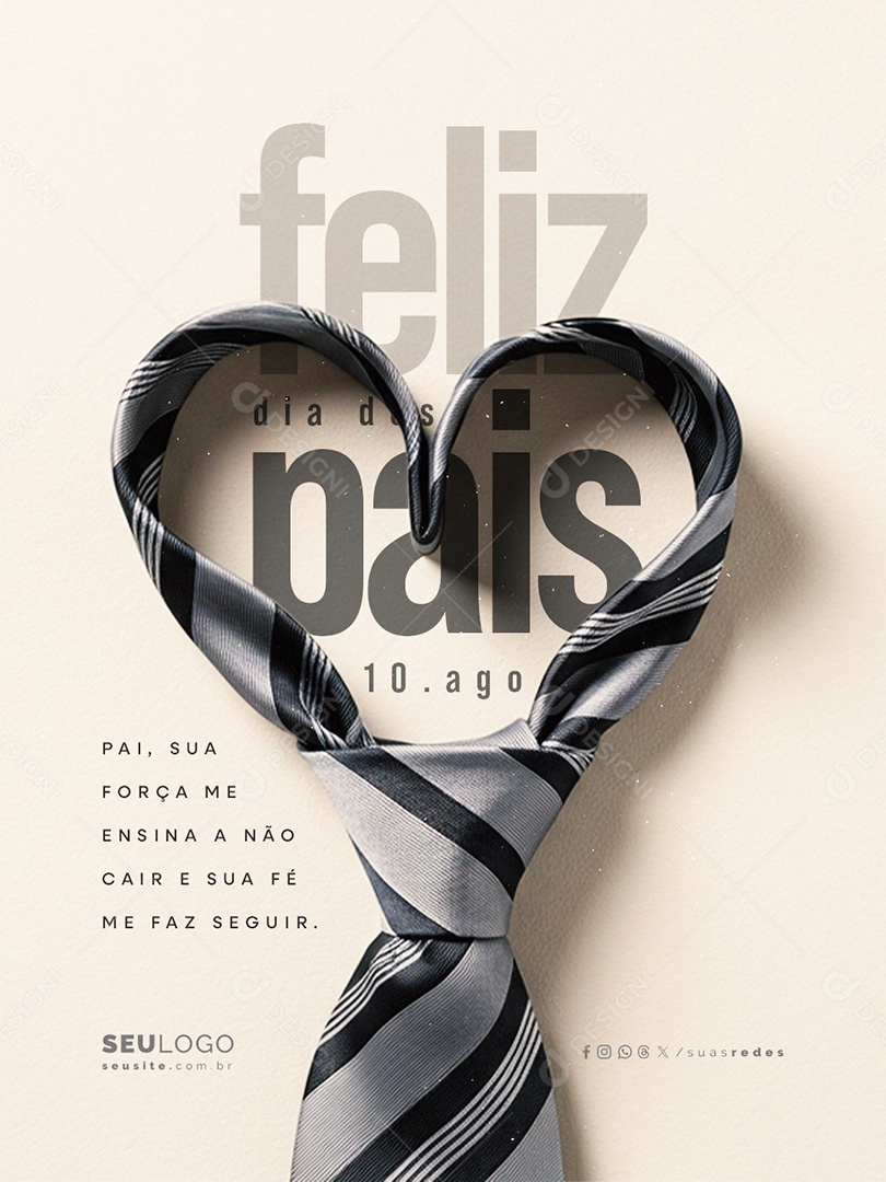 Feliz Dia dos Pais 10 de Agosto Social Media PSD Editável