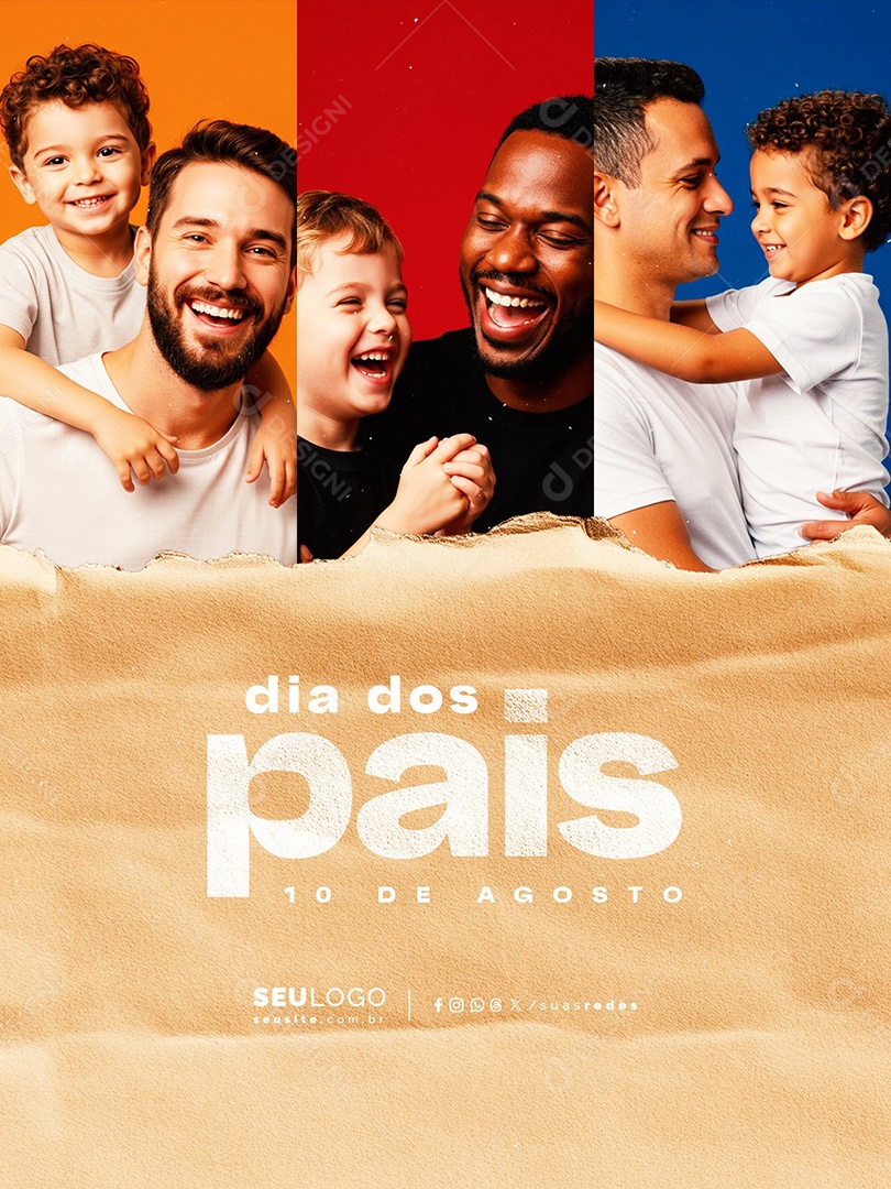 Dia dos Pais 10 de Agosto Social Media PSD Editável