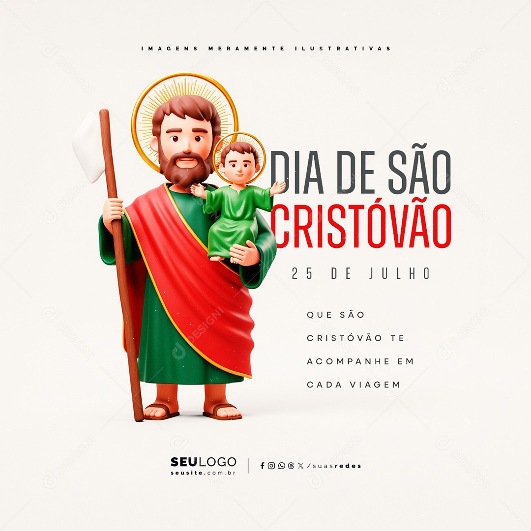 Dia de São Cristóvão 25 de Julho Social Media PSD Editável