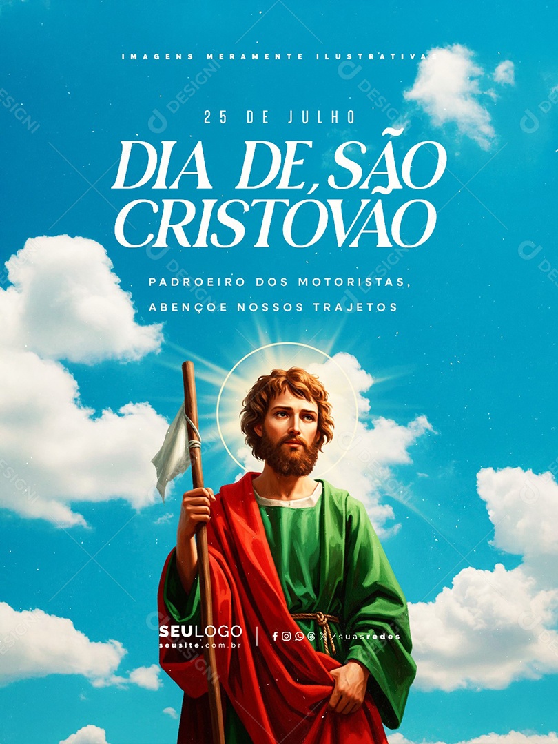 Dia de São Cristóvão 25 de Julho Social Media PSD Editável