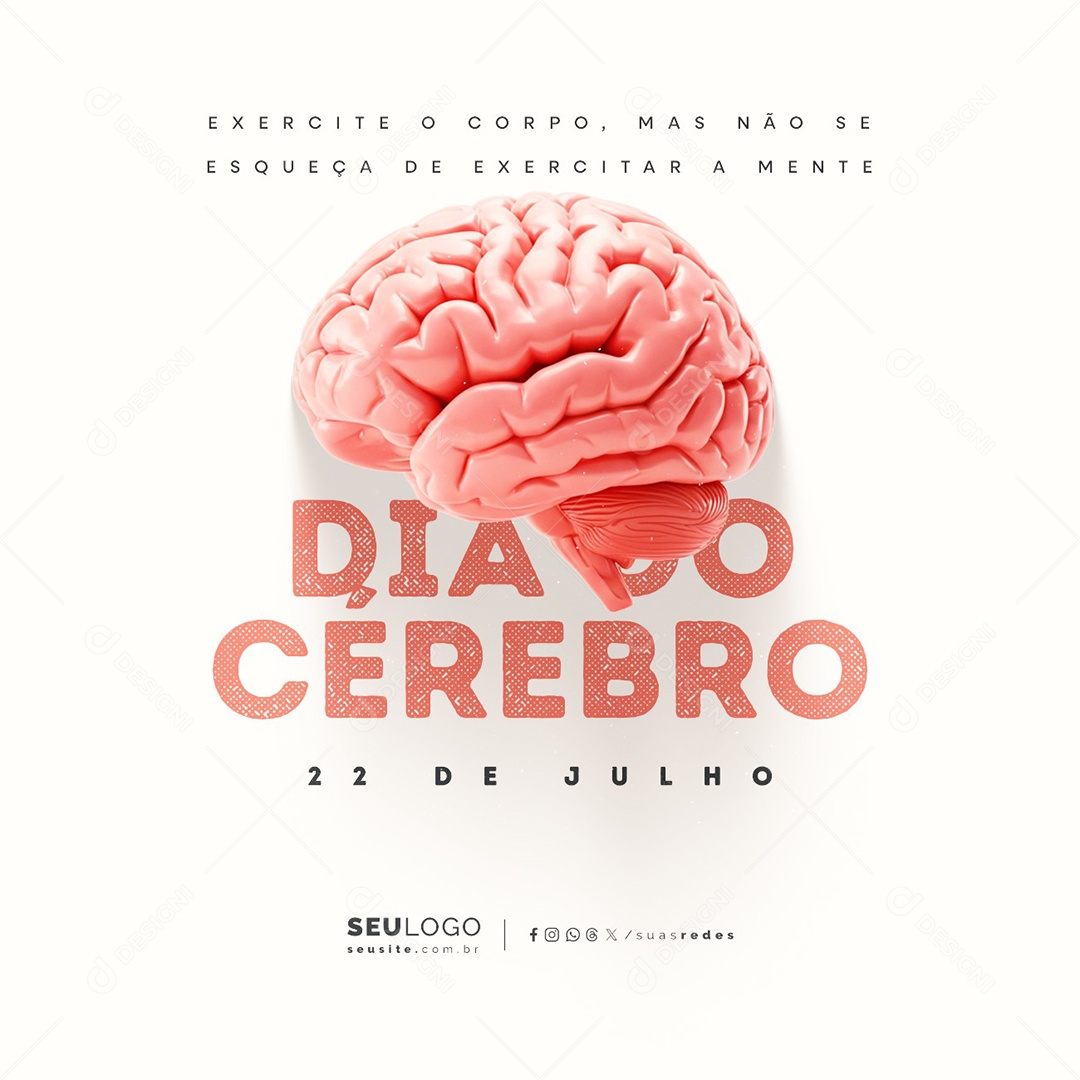 Dia do Cérebro 22 De Julho Social Media PSD Editável