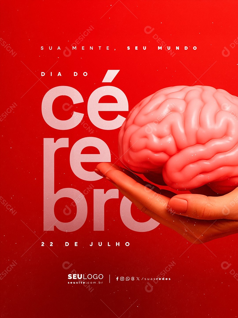 Dia do Cérebro 22 De Julho Social Media PSD Editável