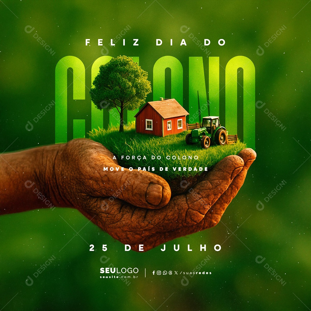 Feliz Dia do Colono 25 De Julho Social Media PSD Editável