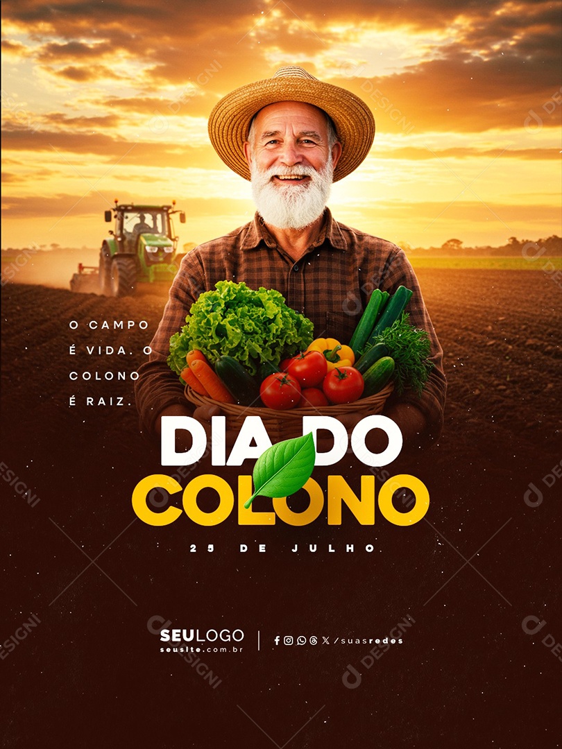 Dia do Colono 25 De Julho Social Media PSD Editável