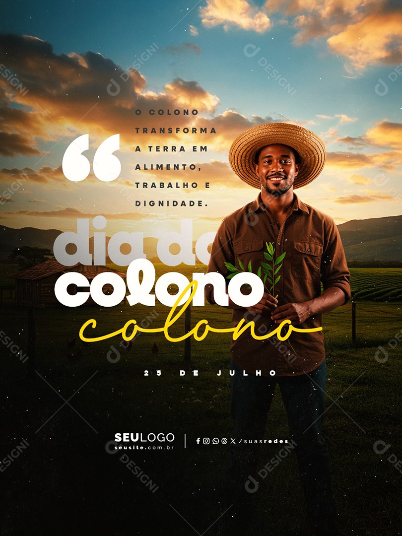 Dia do Colono 25 De Julho Social Media PSD Editável