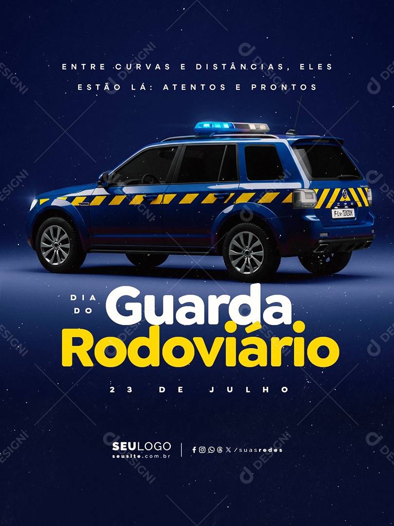 Dia do Guarda Rodoviário 23 de Julho Social Media PSD Editável