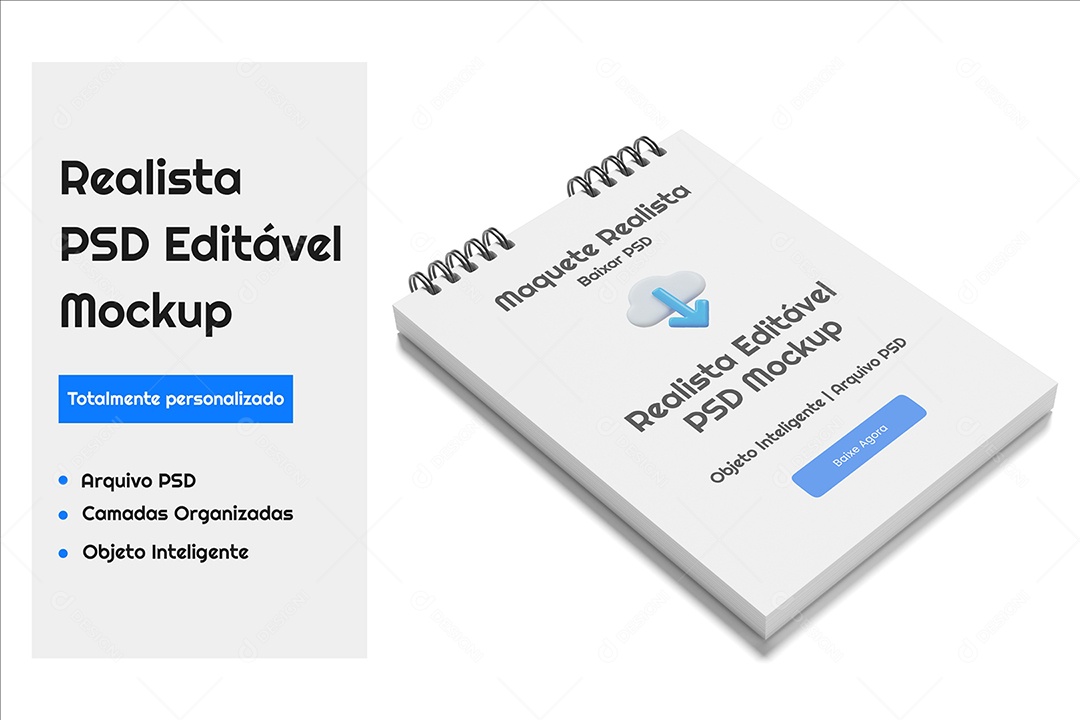Mockup De Bloco De Notas PSD Editável