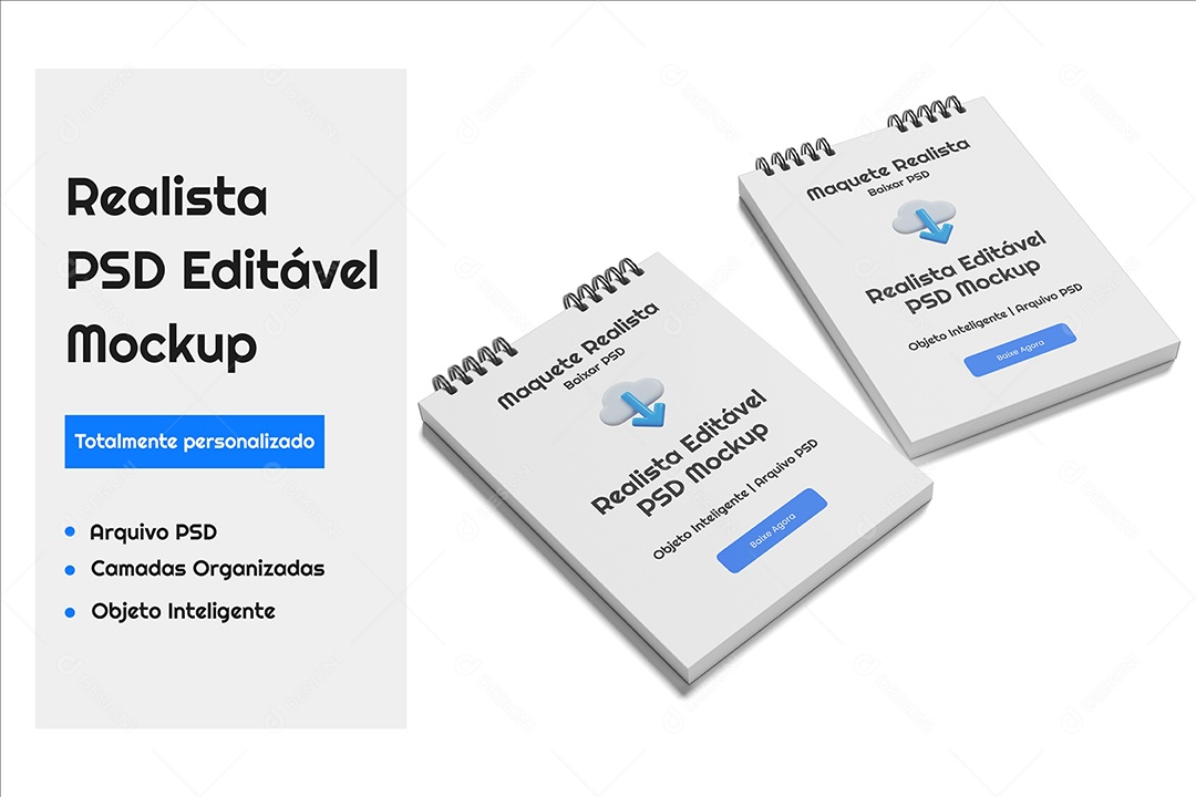 Mockup De Bloco De Notas PSD Editável