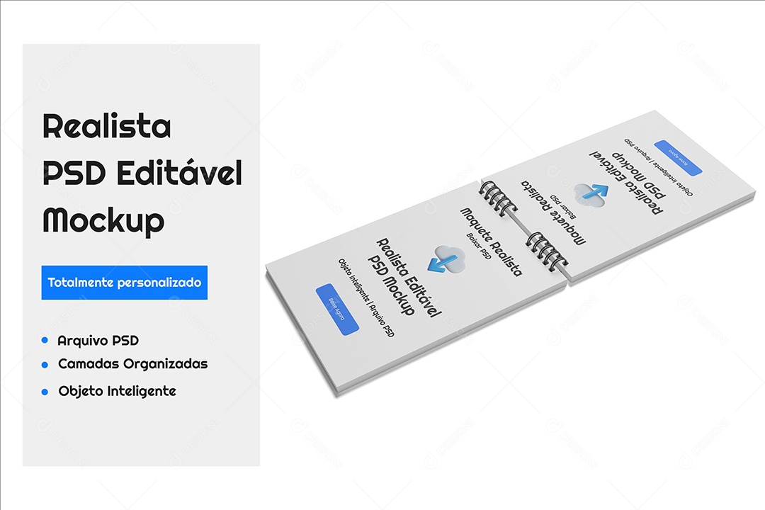 Mockup De Bloco De Notas PSD Editável