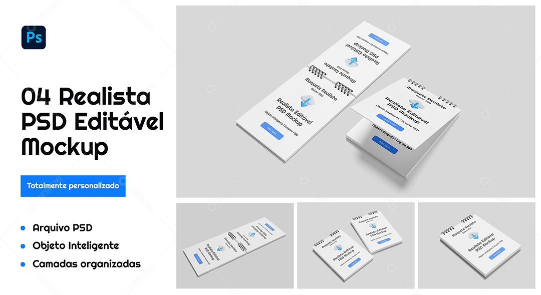 Mockup De Bloco De Notas PSD Editável