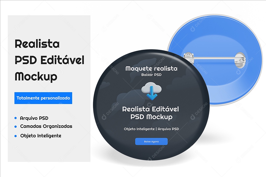 Mockup De Botão De Calça PSD Editável