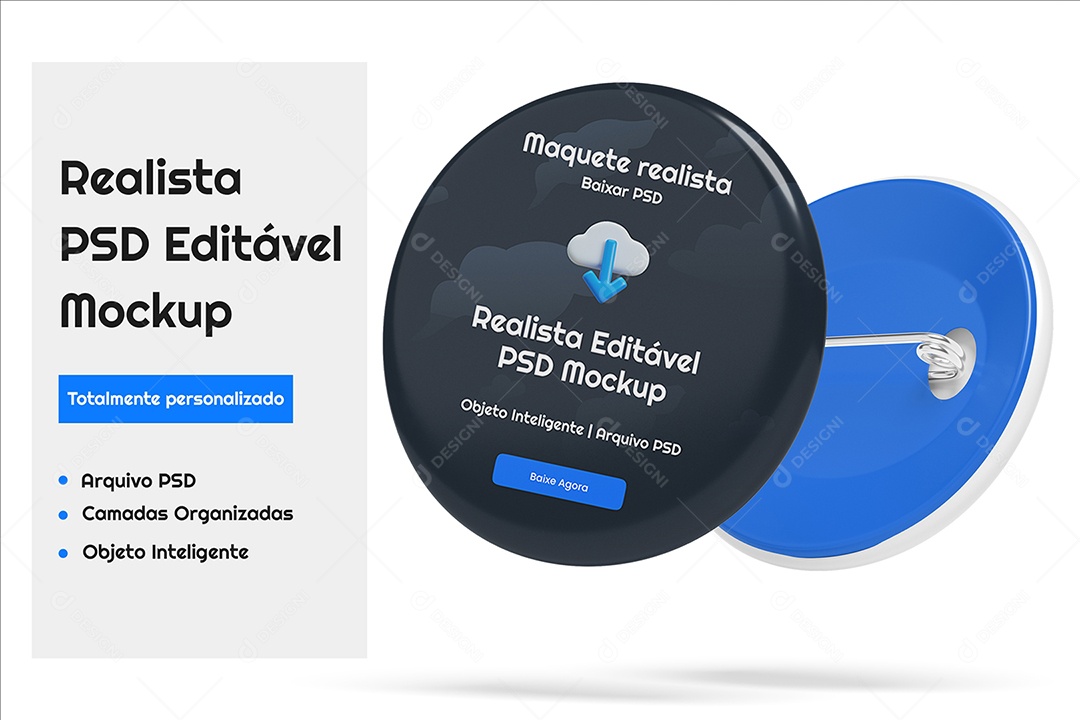 Mockup De Botão De Calça PSD Editável