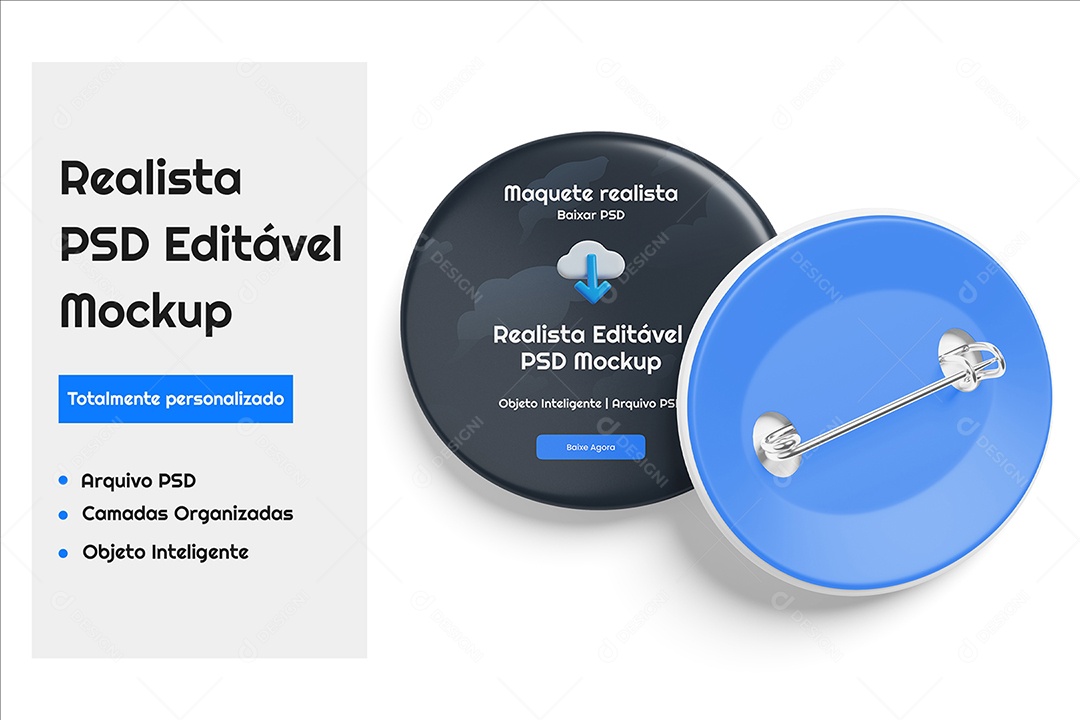 Mockup De Botão De Calça PSD Editável