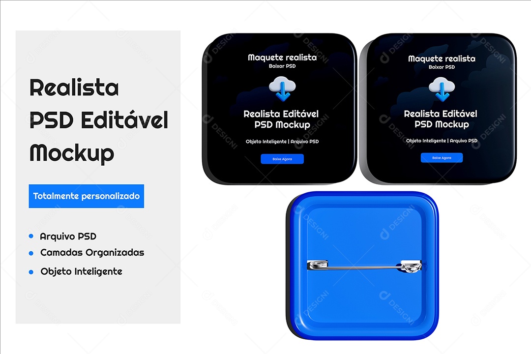 Mockup De Botão De Calça PSD Editável