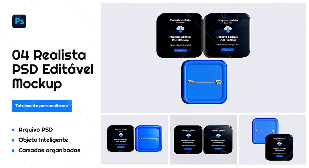 Mockup De Botão De Calça PSD Editável