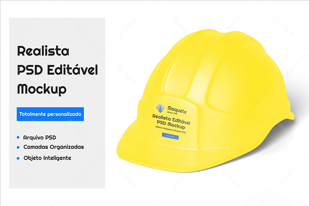 Mockup De Capacete De Construçao  PSD Editável