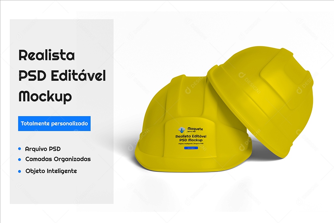 Mockup De Capacete De Construçao  PSD Editável