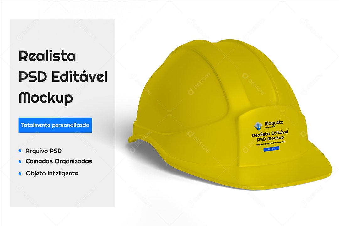 Mockup De Capacete De Construçao  PSD Editável