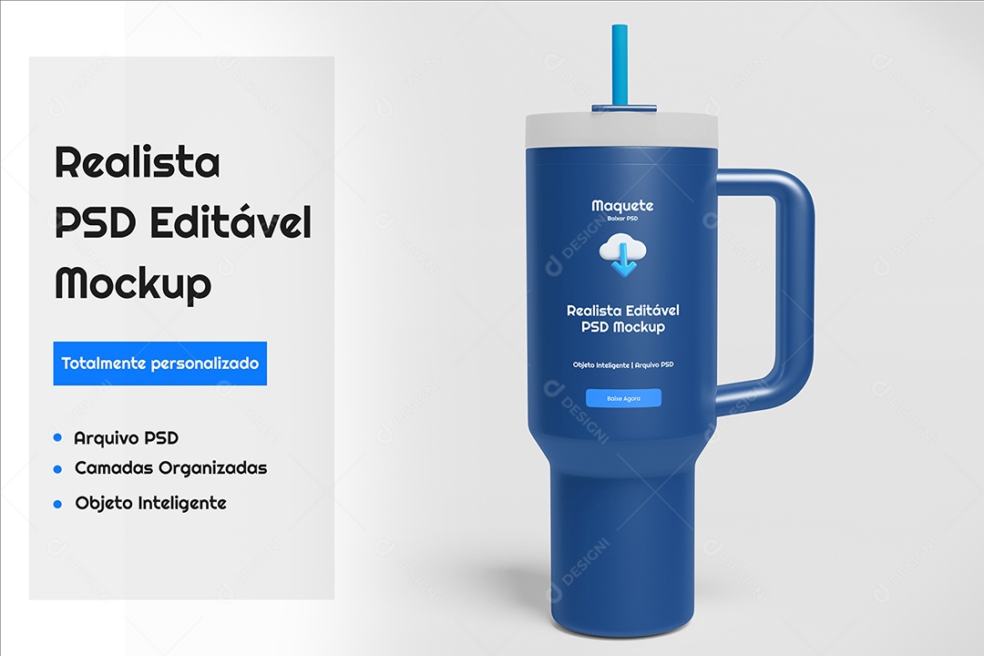 Mockup De Garrafa Termica  PSD Editável