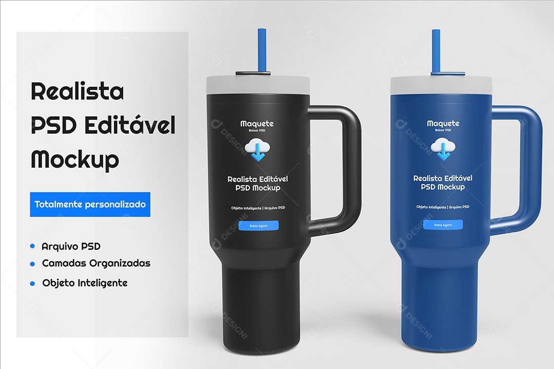Mockup De Garrafa Termica  PSD Editável