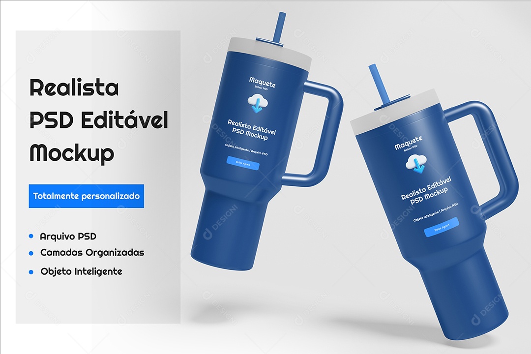 Mockup De Garrafa Termica  PSD Editável
