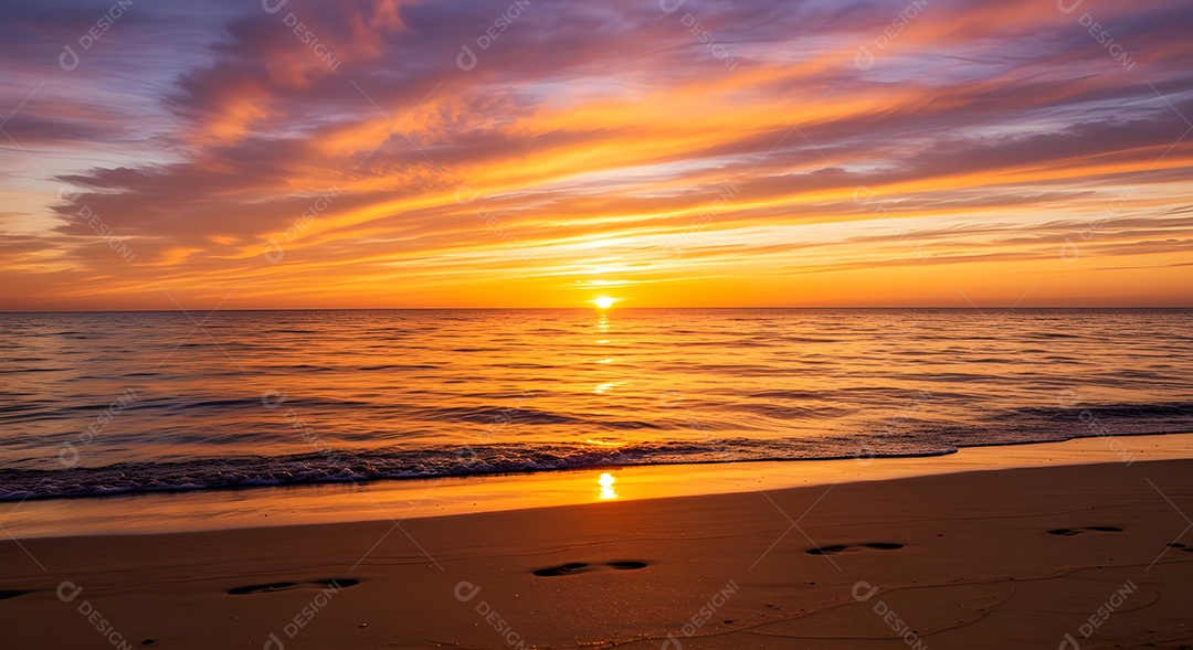 Lindo pôr do sol em uma linda beira praia MP4