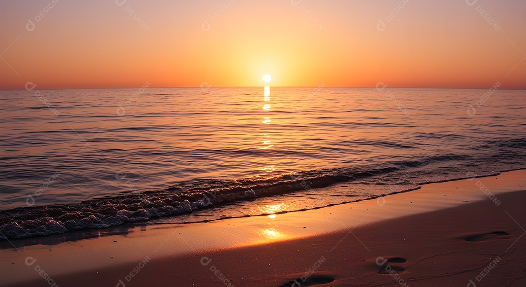 Lindo pôr do sol em uma linda beira praia MP4