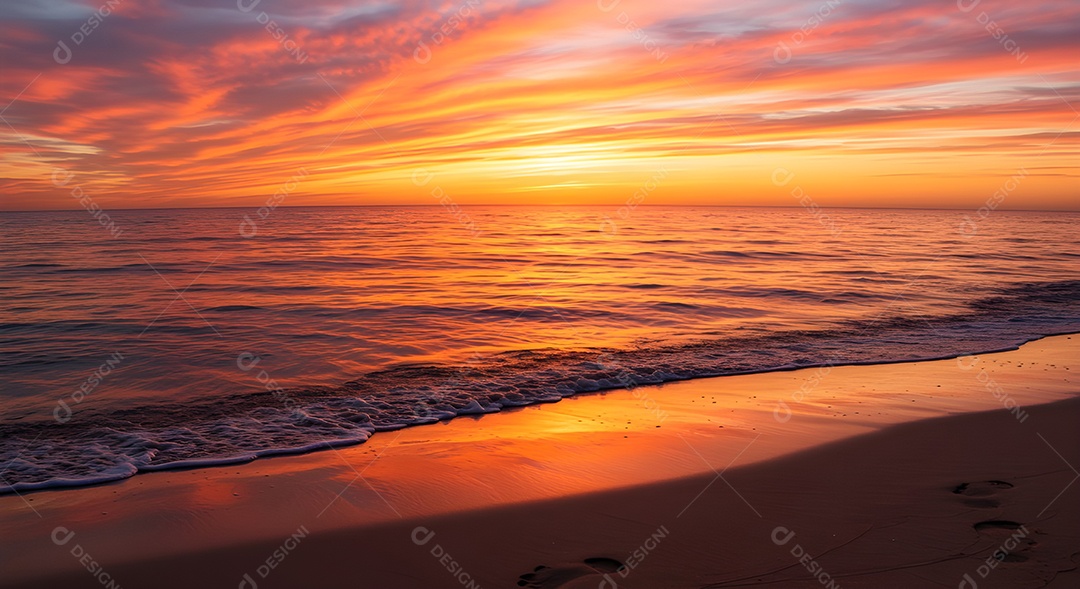 Lindo pôr do sol em uma linda beira praia MP4