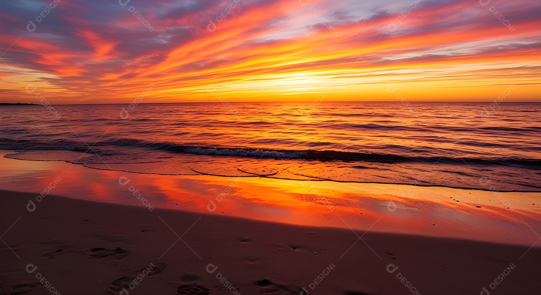 Lindo pôr do sol em uma linda beira praia MP4