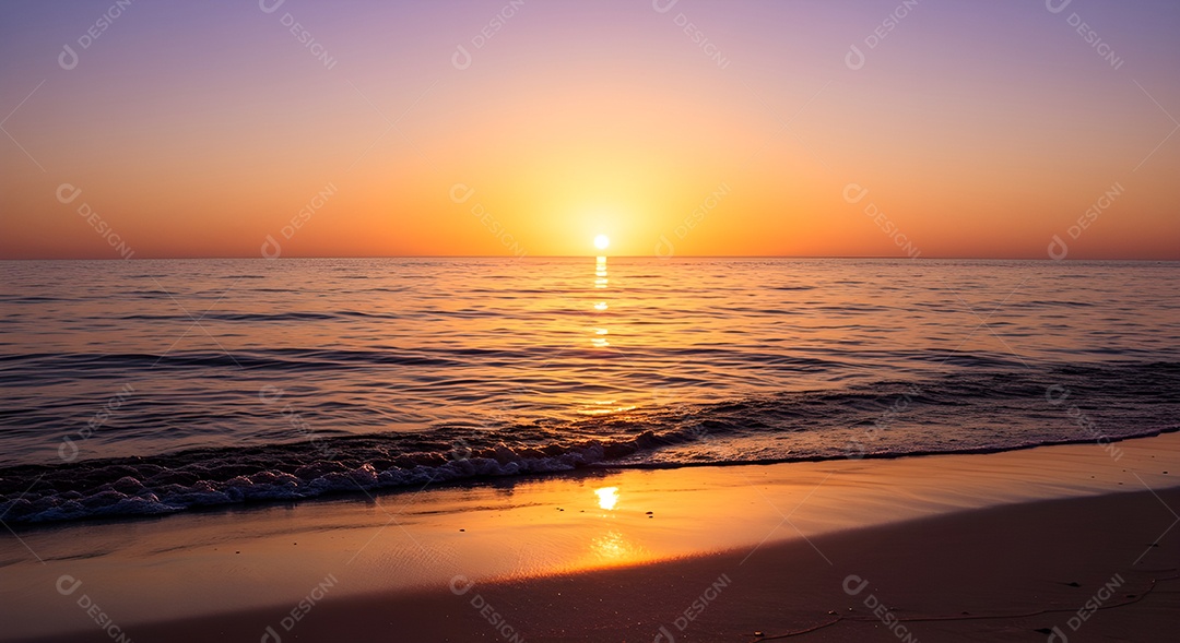 Lindo pôr do sol em uma linda beira praia MP4