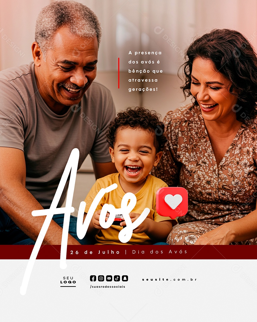 Feliz Dia dos Avós 26 de Julho Social Media PSD Editável