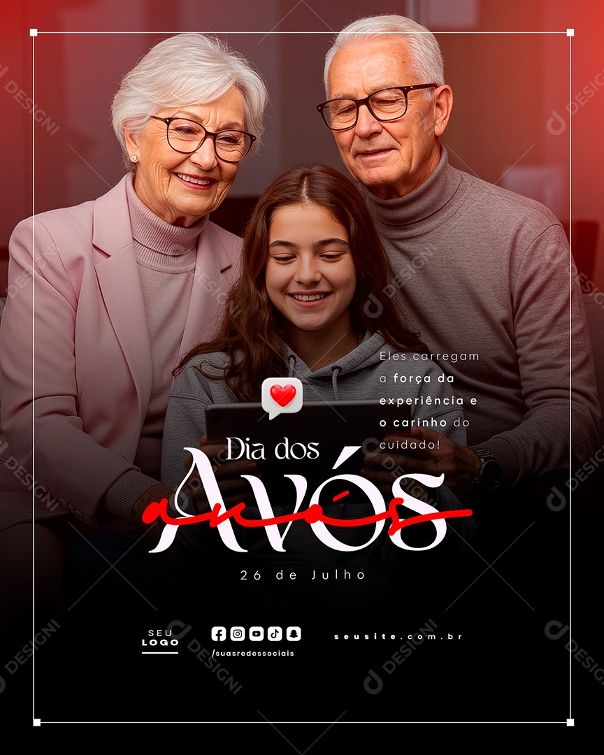Feliz Dia dos Avós 26 de Julho Social Media PSD Editável