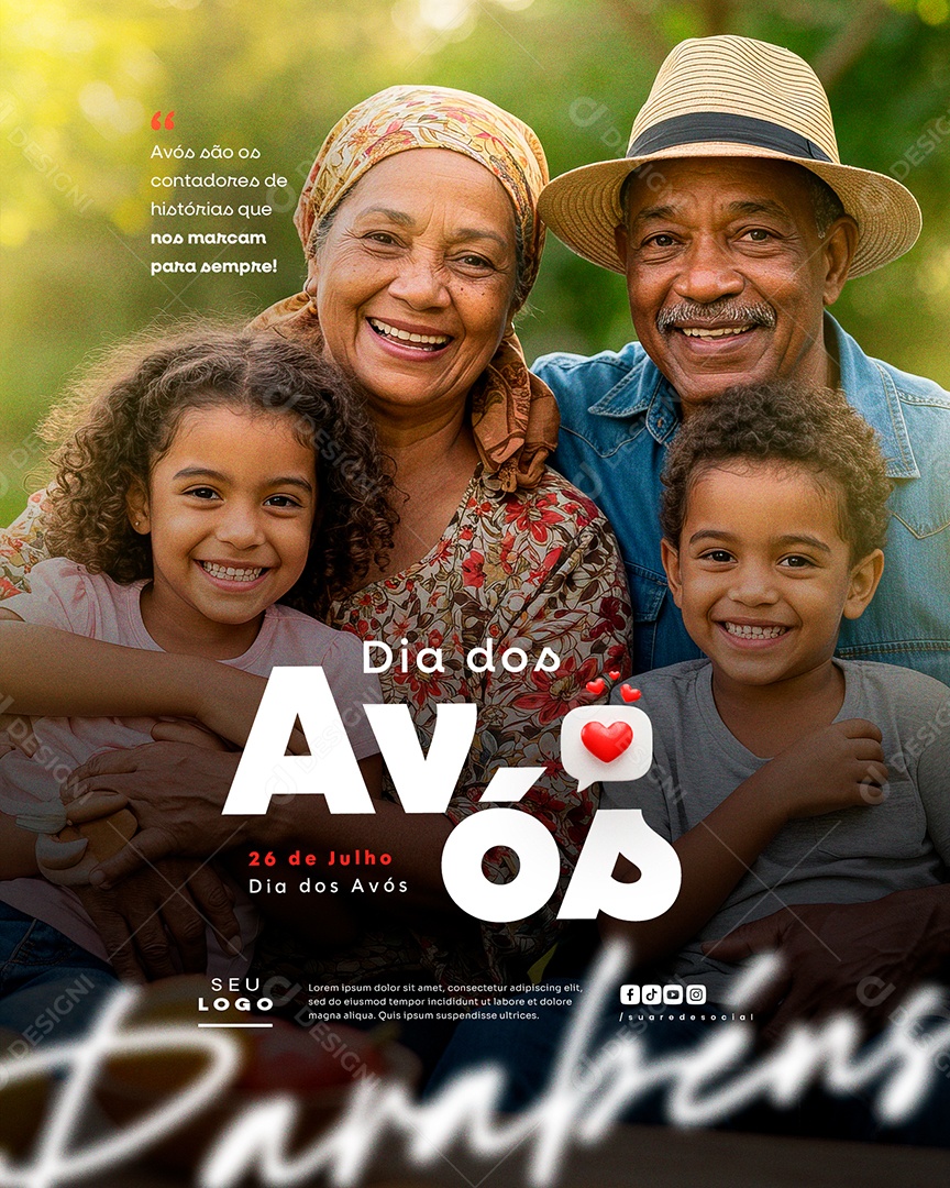 Feliz Dia dos Avós 26 de Julho Social Media PSD Editável