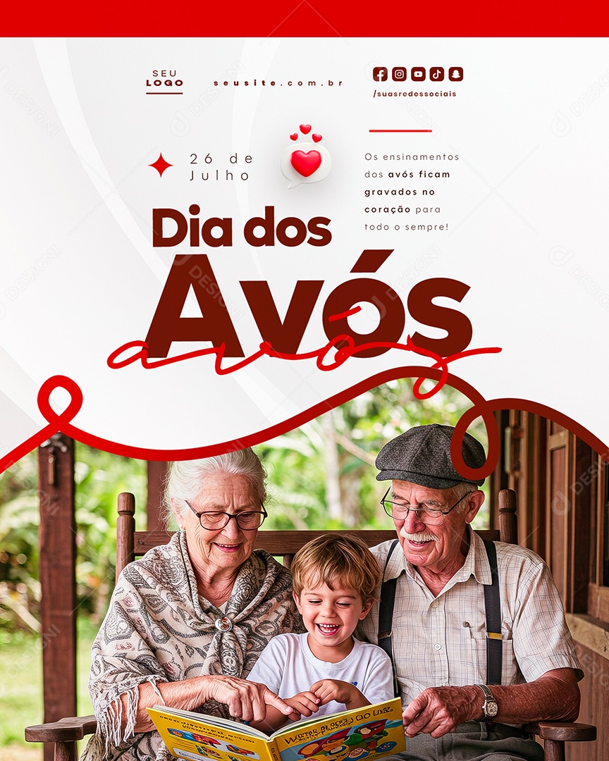 Feliz Dia dos Avós 26 de Julho Social Media PSD Editável