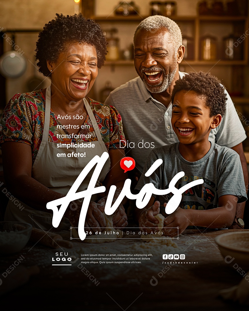 Feliz Dia dos Avós 26 de Julho Social Media PSD Editável