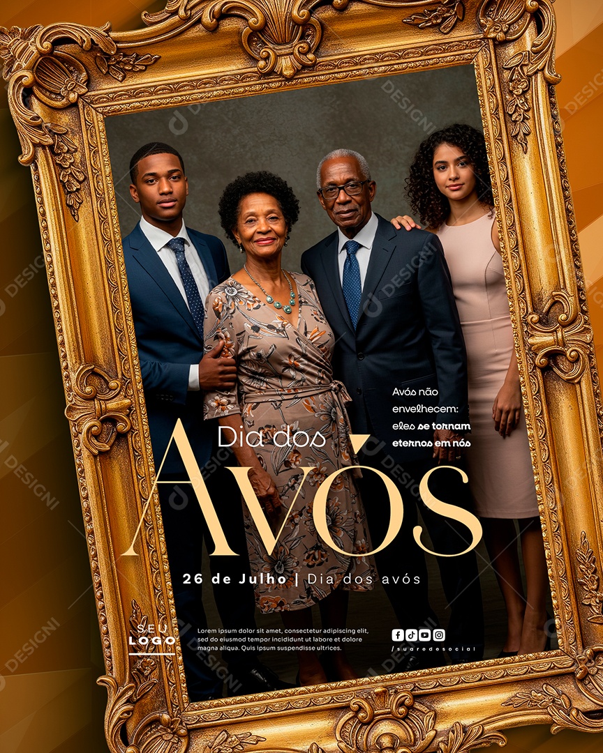 Feliz Dia dos Avós 26 de Julho Social Media PSD Editável