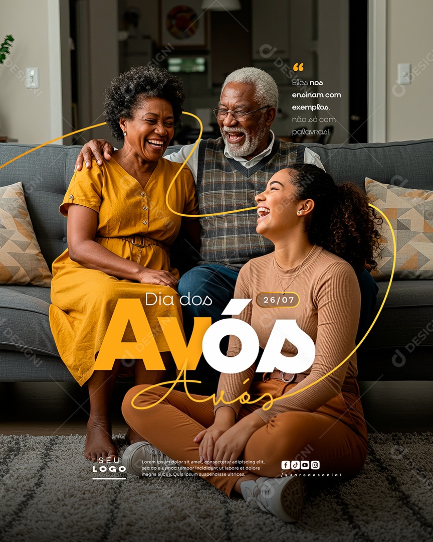 Feliz Dia dos Avós 26 de Julho Social Media PSD Editável