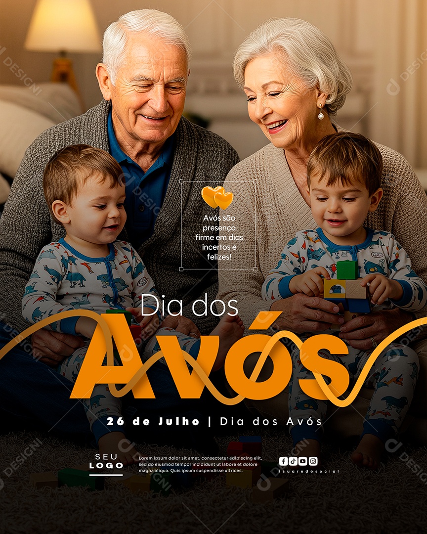 Feliz Dia dos Avós 26 de Julho Social Media PSD Editável