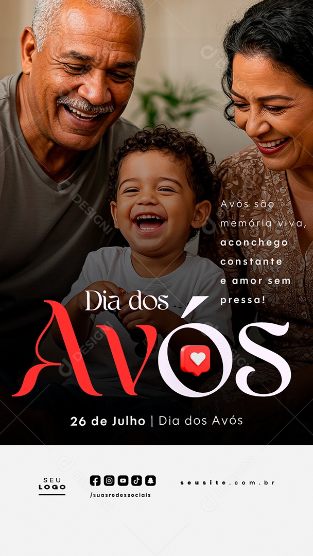 Story Feliz Dia dos Avós 26 de Julho Social Media PSD Editável