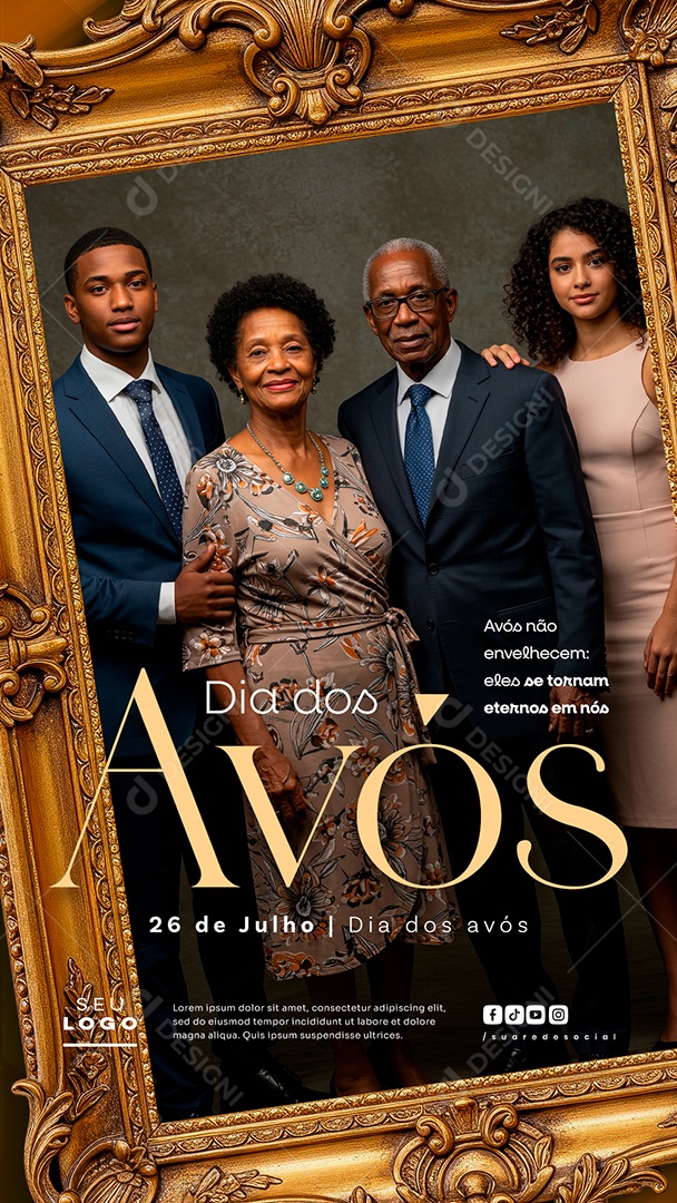 Story Feliz Dia dos Avós 26 de Julho Social Media PSD Editável