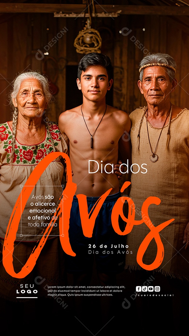 Story Feliz Dia dos Avós 26 de Julho Social Media PSD Editável