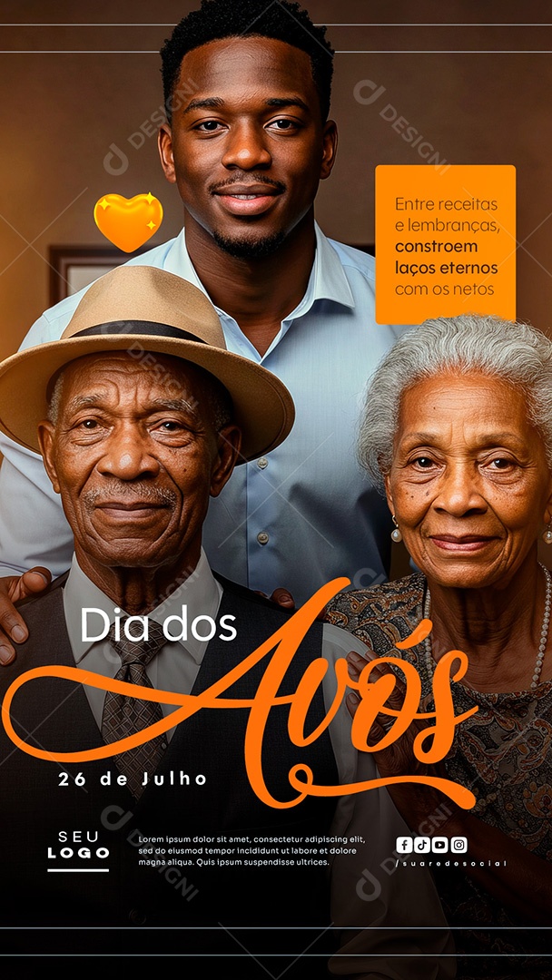 Story Feliz Dia dos Avós 26 de Julho Social Media PSD Editável