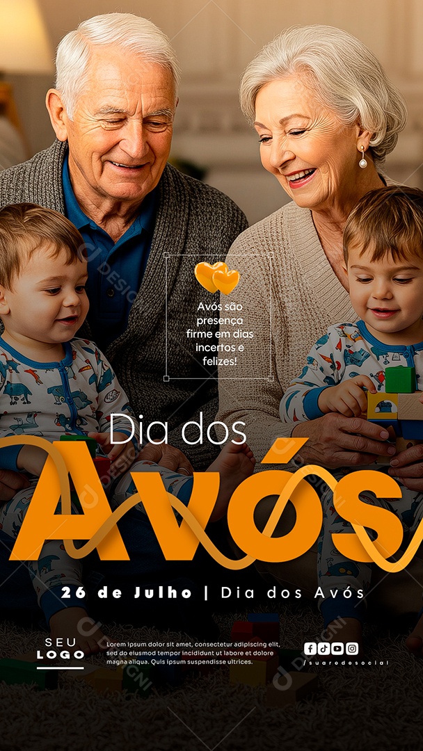 Story Feliz Dia dos Avós 26 de Julho Social Media PSD Editável