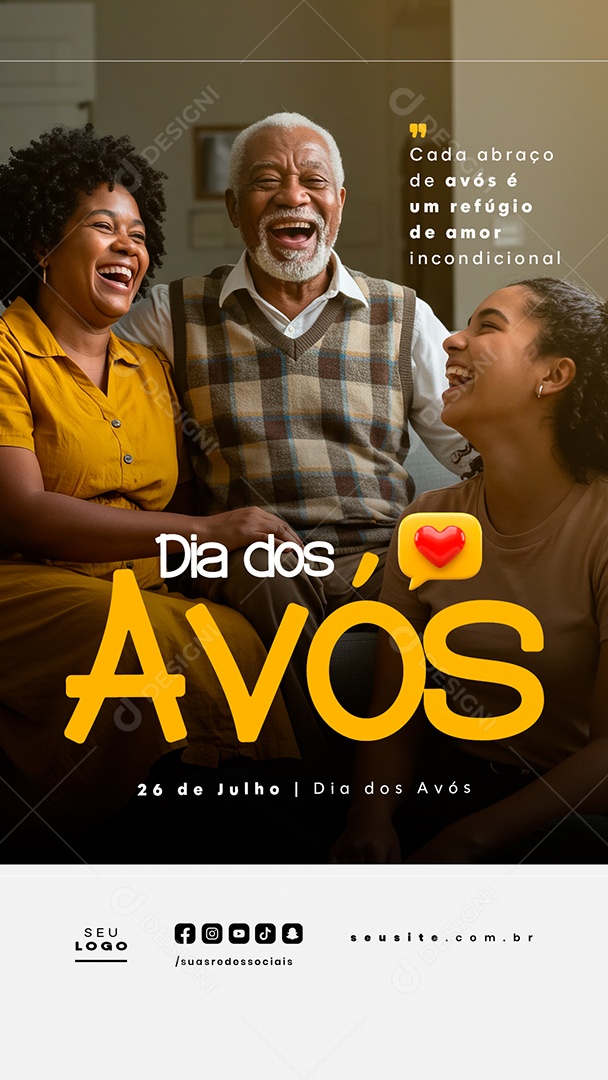 Story Feliz Dia dos Avós 26 de Julho Social Media PSD Editável