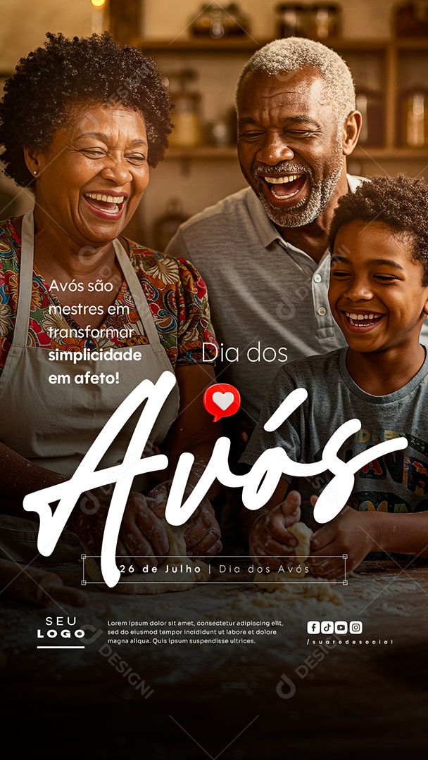 Story Feliz Dia dos Avós 26 de Julho Social Media PSD Editável