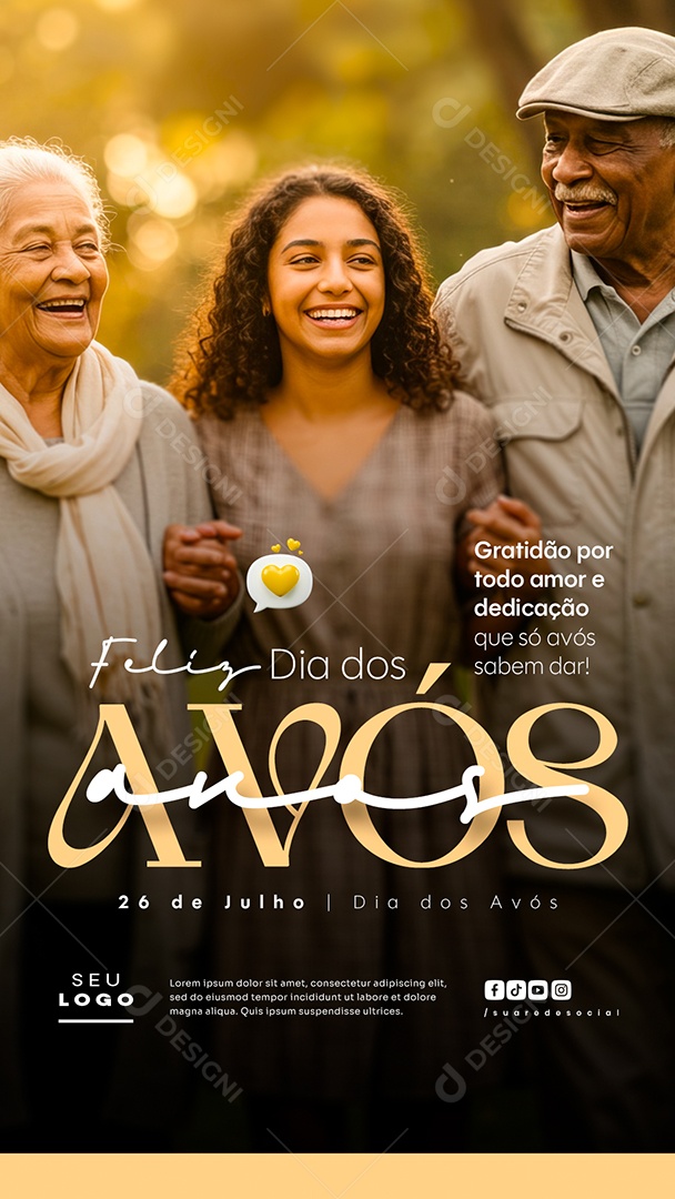 Story Feliz Dia dos Avós 26 de Julho Social Media PSD Editável